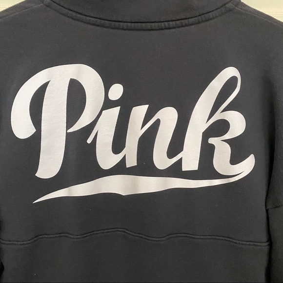 Victorias Secret Pink Logo Snap Up Gray Sweatshirt - Picture 8 of 9